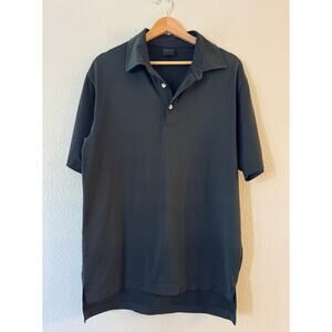 Dunning Golf Performance Polo Shirt Men's Size M Green Short Sleeve High Low Hem